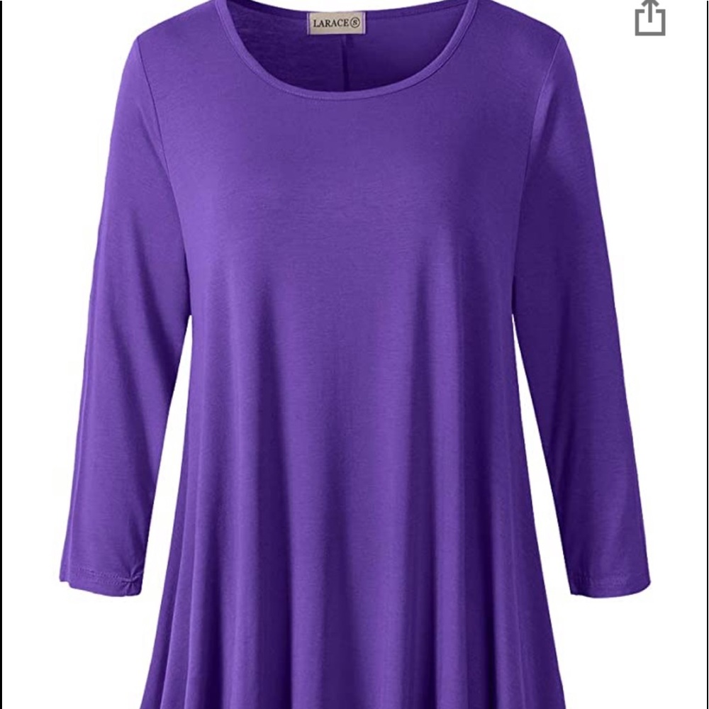 Plus Size 3/4 Sleeve Tunic Tops Loose Basic Shirt